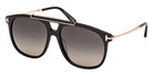 Tom Ford® FT1306 Sunglasses - Shiny Black/Gradient Smoke