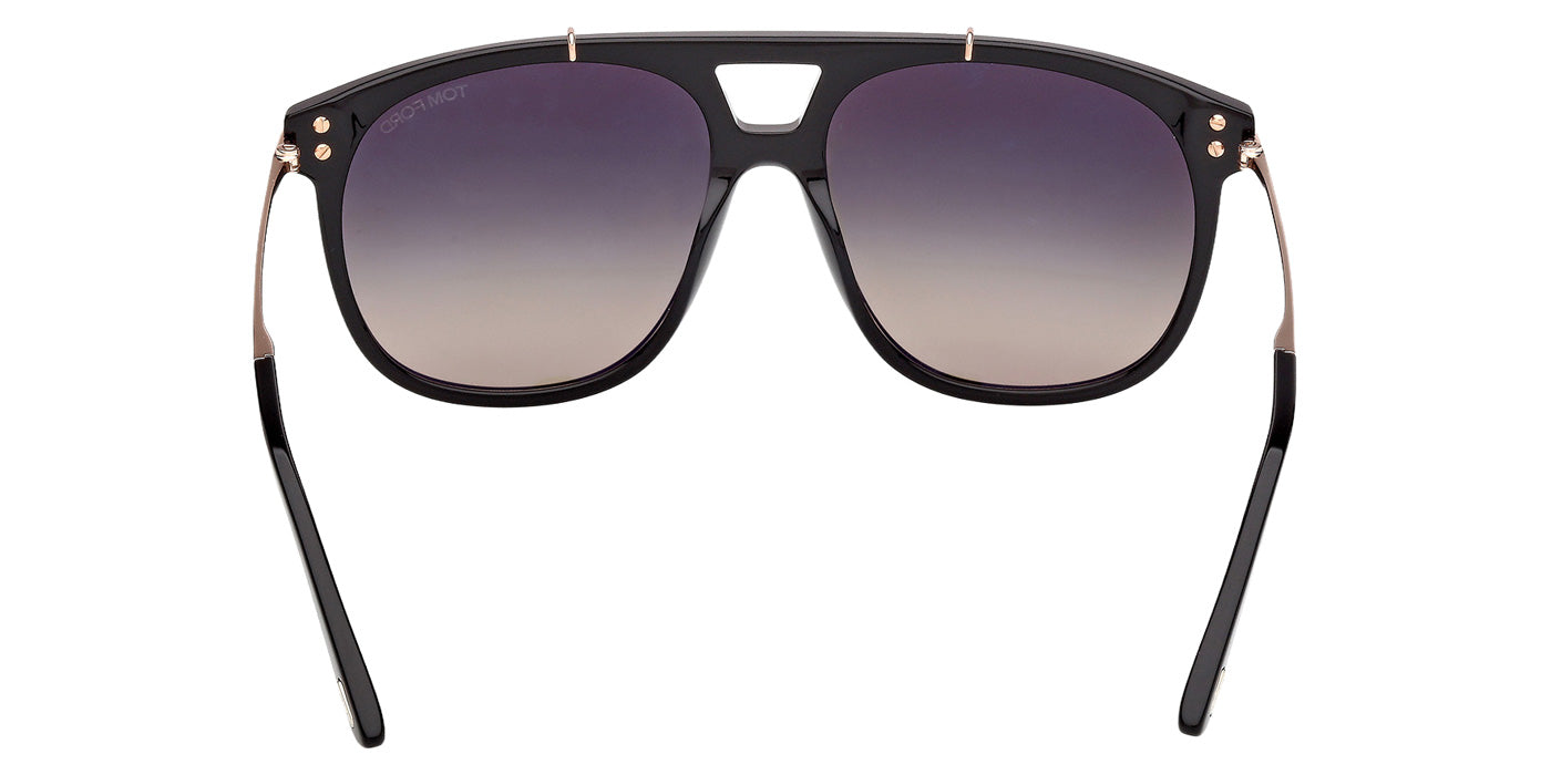 Tom Ford® FT1306 Sunglasses - Shiny Black/Gradient Smoke