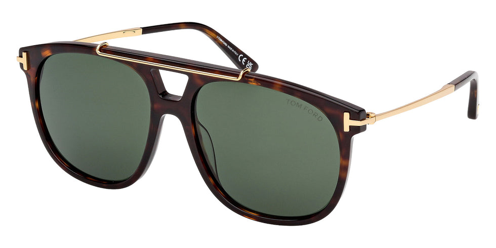 Tom Ford® FT1306 Sunglasses - Dark Havana/Green