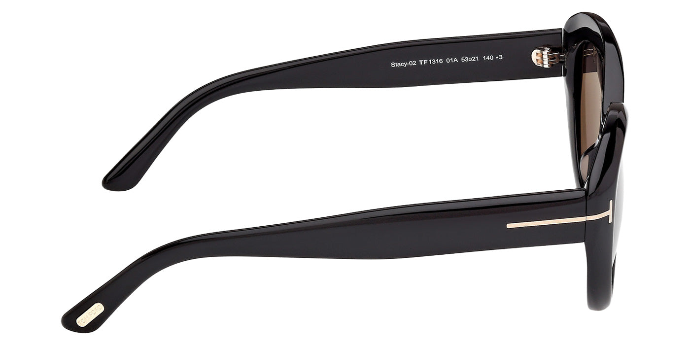 Tom Ford® FT1316 Sunglasses - Shiny Black/Smoke