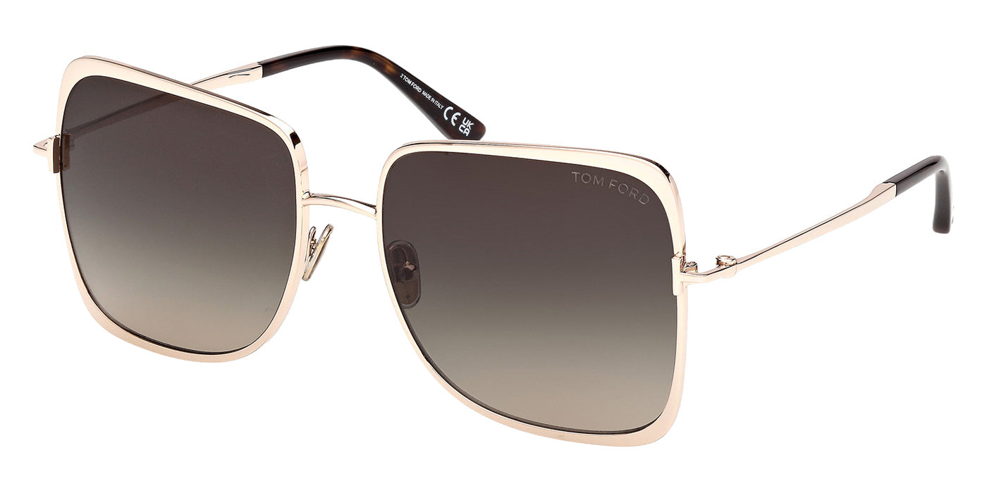 Tom Ford® FT1319 Sunglasses - Shiny Rose Gold/Gradient Smoke