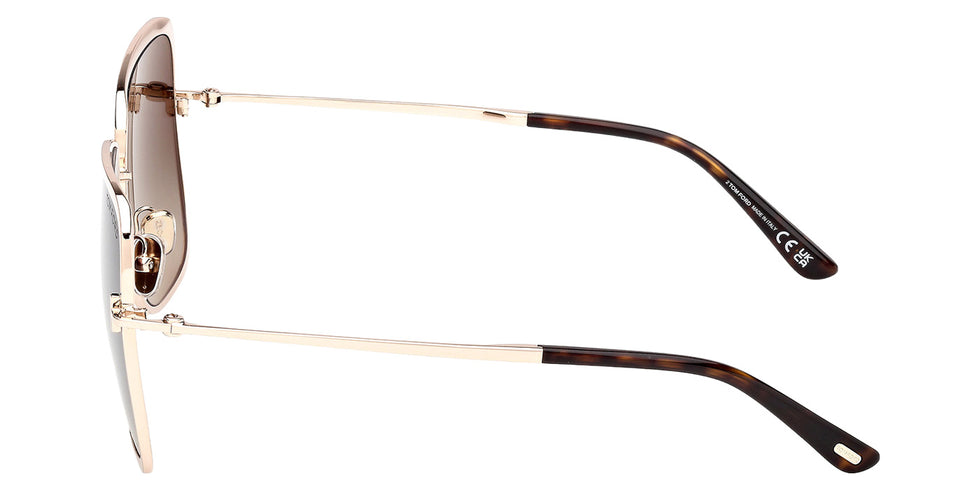 Tom Ford® FT1319 Sunglasses - Shiny Rose Gold/Gradient Smoke