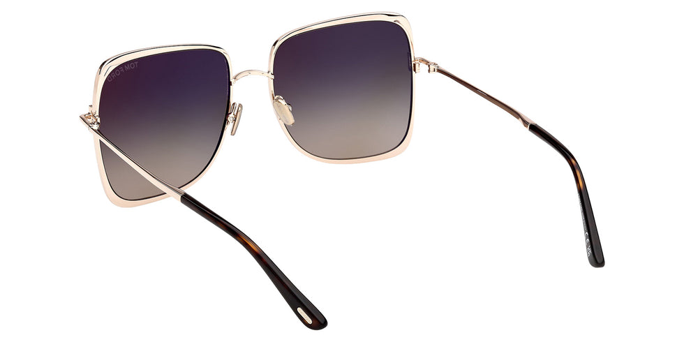 Tom Ford® FT1319 Sunglasses - Shiny Rose Gold/Gradient Smoke