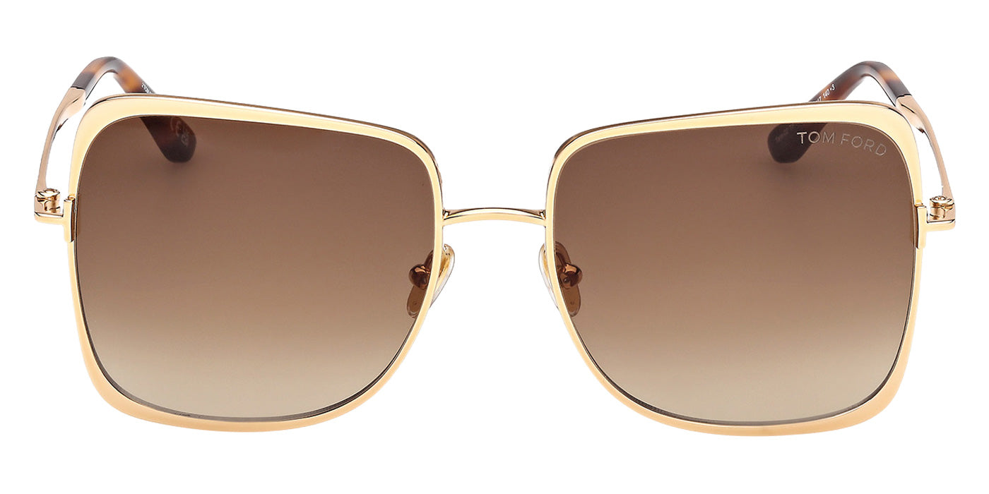 Tom Ford® FT1319 Sunglasses - Shiny Deep Gold/Gradient Brown