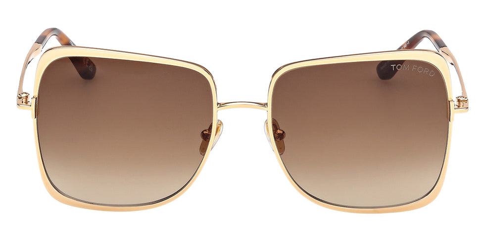 Tom Ford® FT1319 Sunglasses - Shiny Deep Gold/Gradient Brown