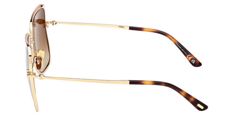 Tom Ford® FT1319 Sunglasses - Shiny Deep Gold/Gradient Brown