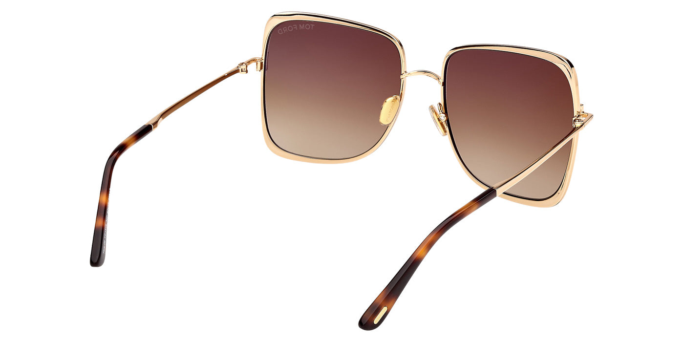 Tom Ford® FT1319 Sunglasses - Shiny Deep Gold/Gradient Brown