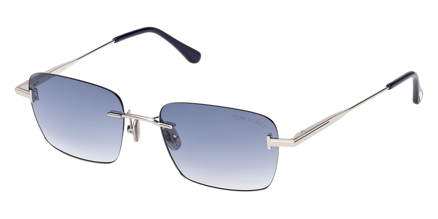 Tom Ford® FT1354 Sunglasses - Shiny Palladium/Gradient Blue