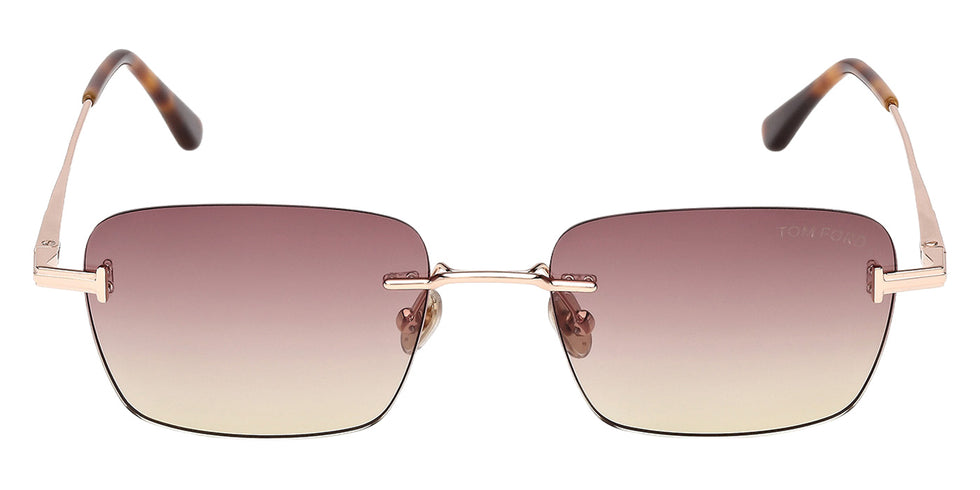 Tom Ford® FT1354 Sunglasses - Shiny Rose Gold/Gradient Bordeaux