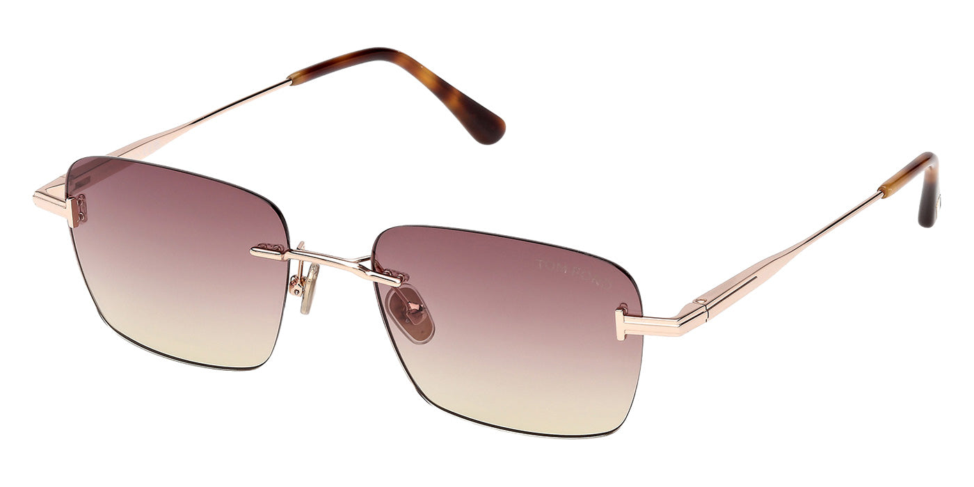 Tom Ford® FT1354 Sunglasses - Shiny Rose Gold/Gradient Bordeaux