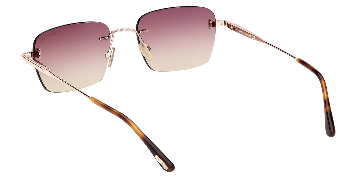 Tom Ford® FT1354 Sunglasses - Shiny Rose Gold/Gradient Bordeaux