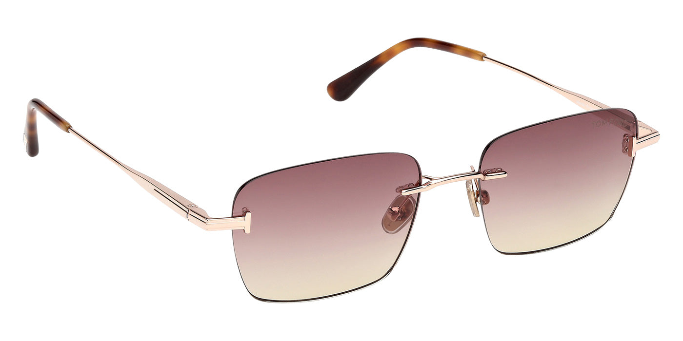 Tom Ford® FT1354 Sunglasses - Shiny Rose Gold/Gradient Bordeaux