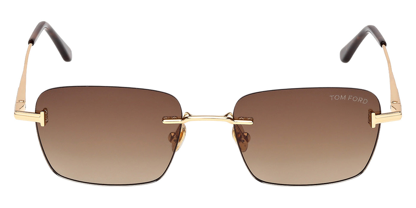 Tom Ford® FT1354 Sunglasses - Shiny Deep Gold/Gradient Brown