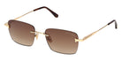 Tom Ford® FT1354 Sunglasses - Shiny Deep Gold/Gradient Brown