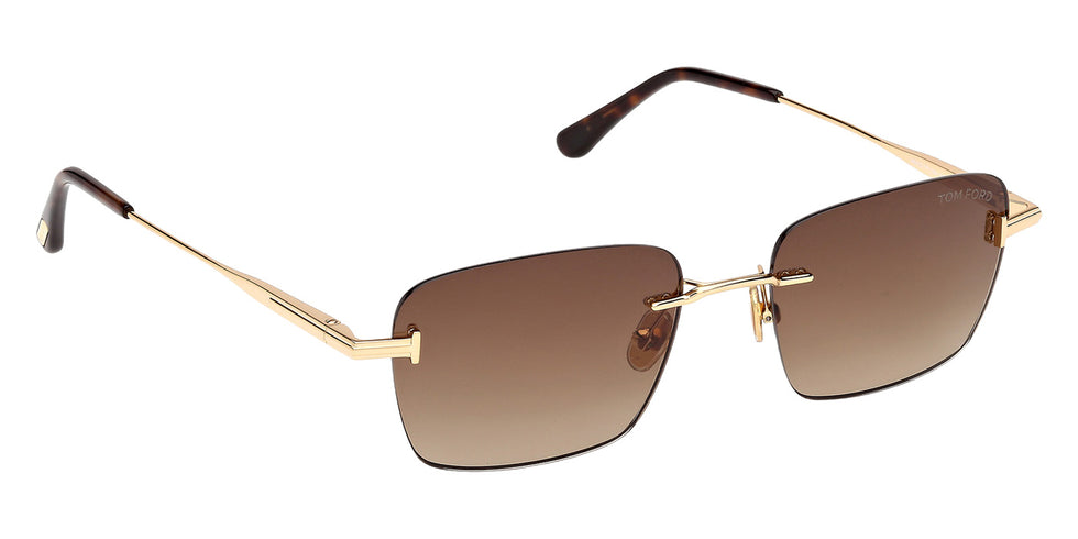 Tom Ford® FT1354 Sunglasses - Shiny Deep Gold/Gradient Brown