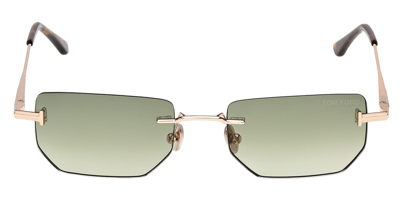 Tom Ford® FT1355 Sunglasses - Shiny Rose Gold/Gradient Green