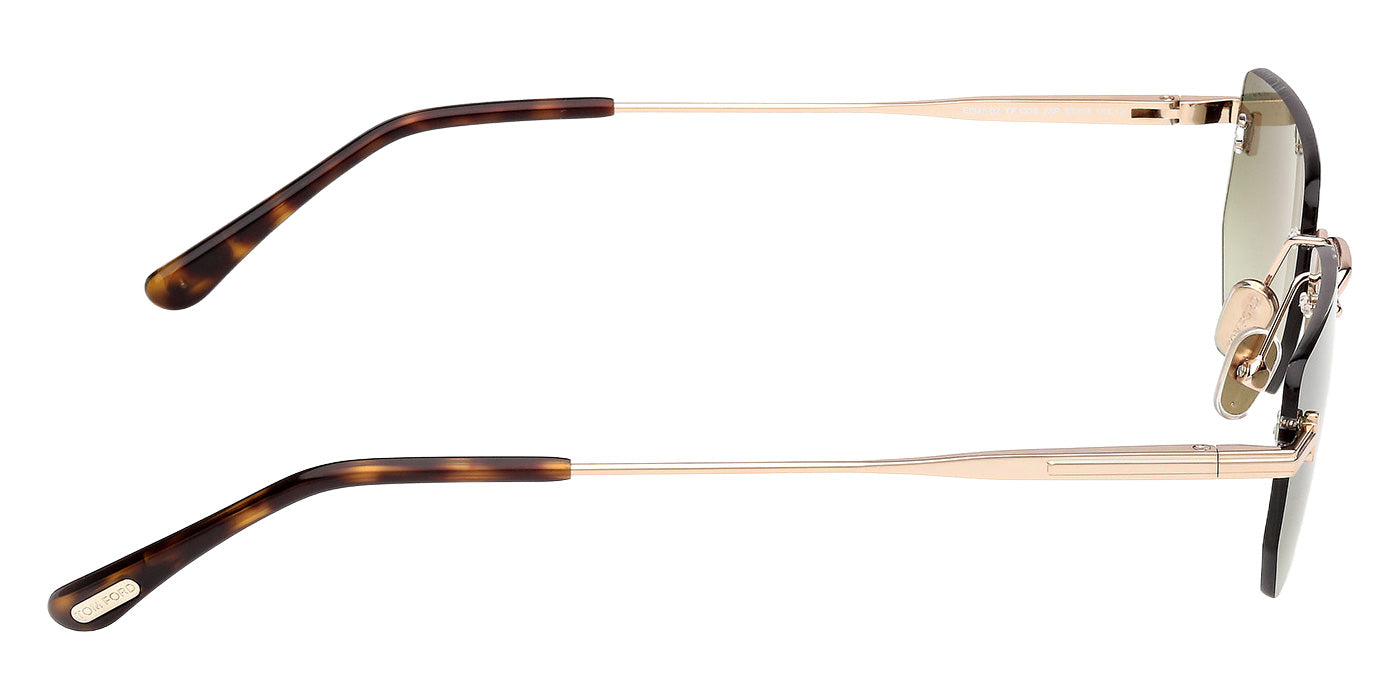 Tom Ford® FT1355 Sunglasses - Shiny Rose Gold/Gradient Green