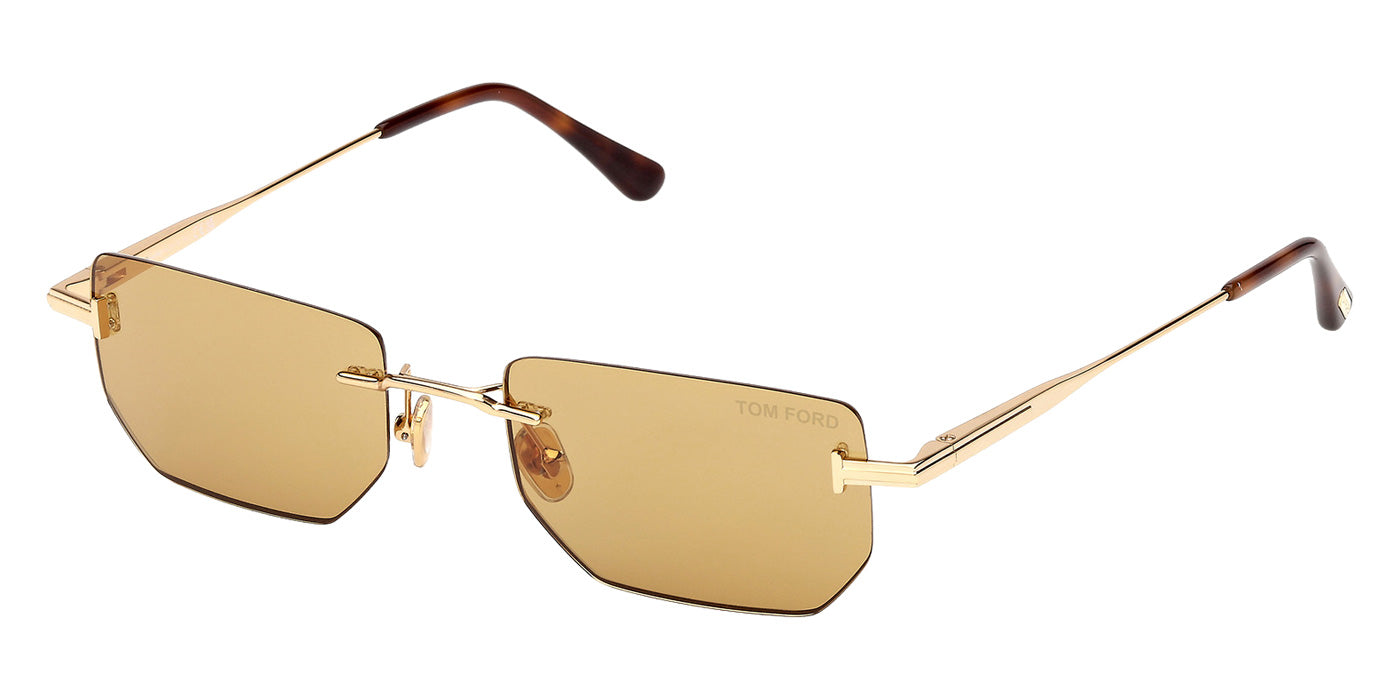 Tom Ford® FT1355 Sunglasses - Shiny Deep Gold/Brown