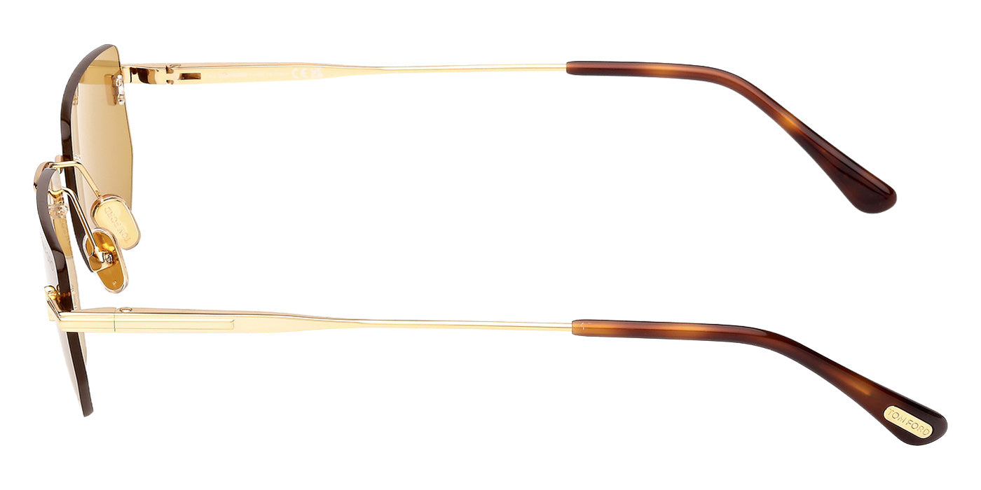 Tom Ford® FT1355 Sunglasses - Shiny Deep Gold/Brown