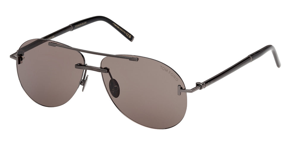 Tom Ford® FT1375-P Sunglasses FT1375-P 08A 59 - 08A - Shiny Gunmetal/Black Horn