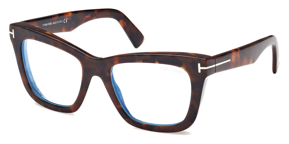 Tom Ford® FT5881-B FT5881-B 052 52 - 052 - Shiny Dark Havana/T Logo Sunglasses