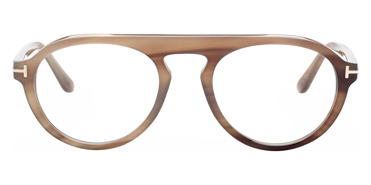 Tom Ford® FT5881-B FT5881-B 052 52 - 052 - Shiny Dark Havana, t" Logo / Blue Block Lenses" Sunglasses
