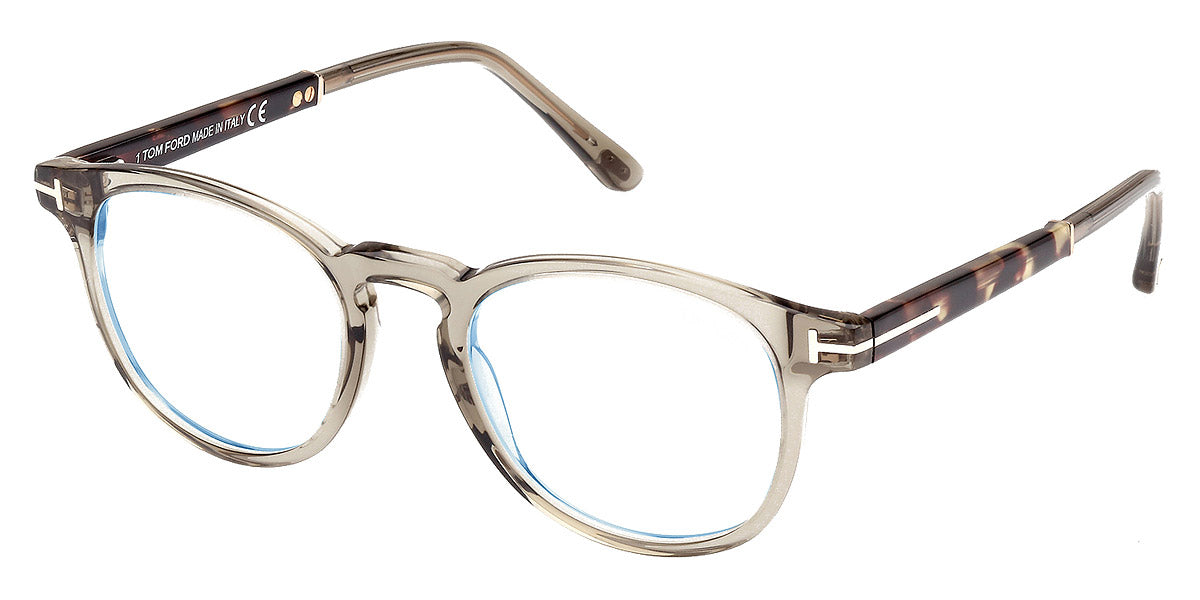 Tom Ford® FT5891-B FT5891-B 095 49 - 095 - Shiny Dark Green / Coloured Havana Eyeglasses