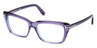 Tom Ford® FT5894-B FT5894-B 081 56 - 081 - Transparent Purple, Palladium, t" Logo / Blue Block Lenses" Sunglasses