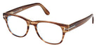 Tom Ford® FT5898-B FT5898-B 050 52 - 050 - Light Brown/Striped / Shiny Dark Brown Eyeglasses