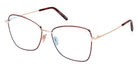Tom Ford® FT5906-B FT5906-B 069 55 - 069 - Bordeaux/Monocolor / Shiny Pale Gold Eyeglasses