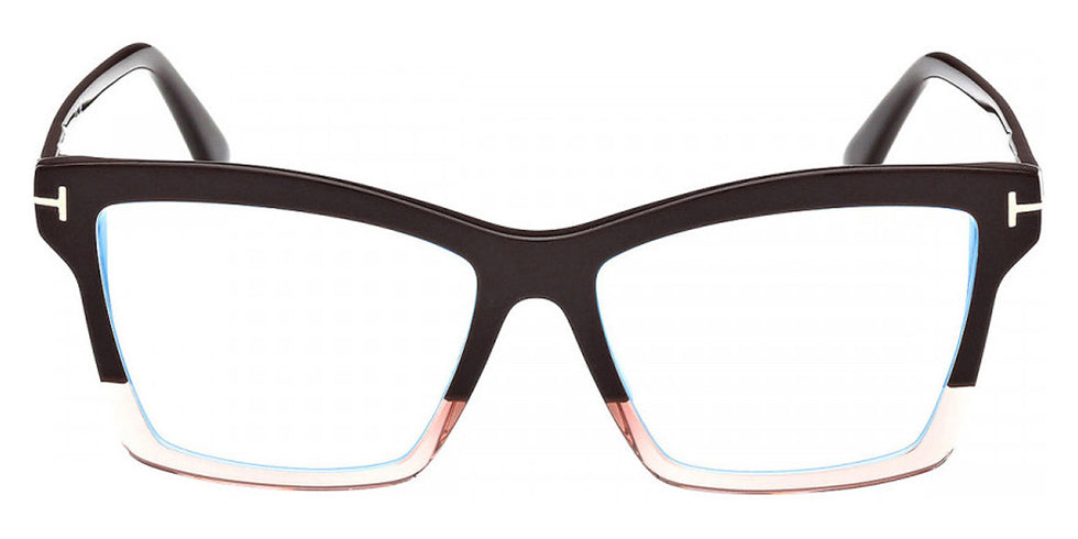 Tom Ford® FT5964-B FT5964-B 050 54 - 050 - Light Brown/Monocolor / Shiny Dark Brown Eyeglasses