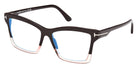 Tom Ford® FT5964-B FT5964-B 050 54 - 050 - Light Brown/Monocolor / Shiny Dark Brown Eyeglasses