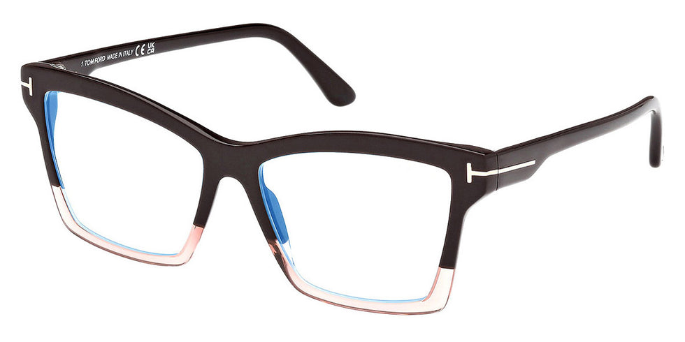Tom Ford® FT5964-B FT5964-B 050 54 - 050 - Light Brown/Monocolor / Shiny Dark Brown Eyeglasses