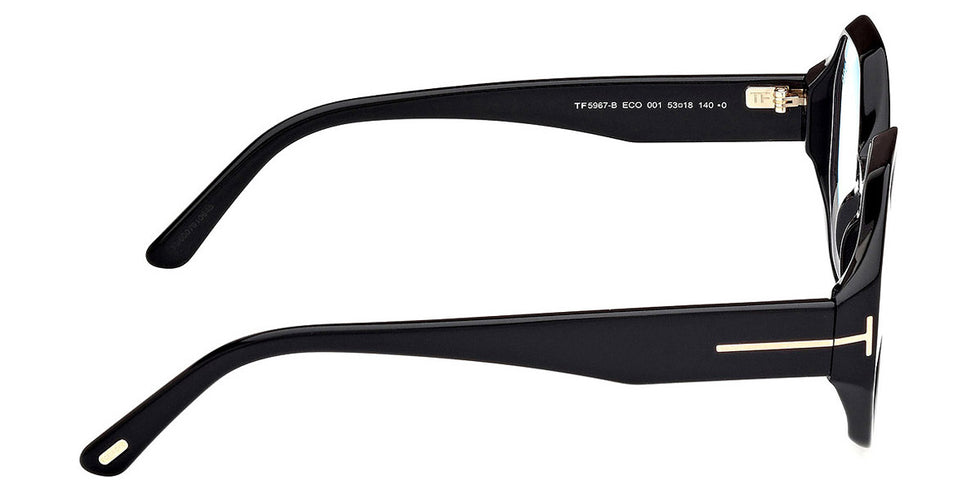 Tom Ford® FT5967-B FT5967-B 001 53 - 001 - Shiny Black / Shiny Black Eyeglasses