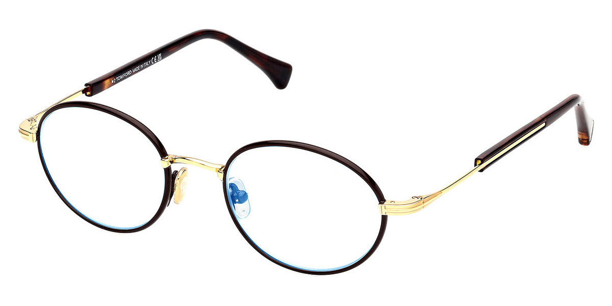 Tom Ford® FT5973-B FT5973-B 050 49 - 050 - Shiny Dark Brown / Shiny Deep Gold Eyeglasses