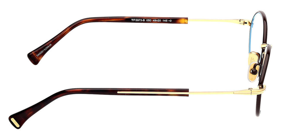 Tom Ford® FT5973-B FT5973-B 050 49 - 050 - Shiny Dark Brown / Shiny Deep Gold Eyeglasses
