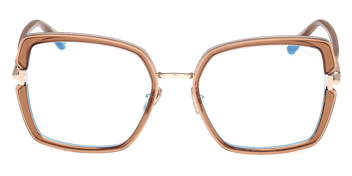 Tom Ford® FT5985-B FT5985-B 045 55 - 045 - Shiny Light Brown / Shiny Light Brown Eyeglasses