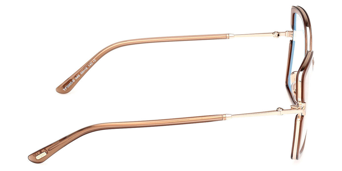 Tom Ford® FT5985-B FT5985-B 045 55 - 045 - Shiny Light Brown / Shiny Light Brown Eyeglasses