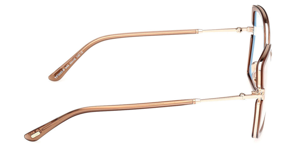Tom Ford® FT5985-B FT5985-B 045 55 - 045 - Shiny Light Brown / Shiny Light Brown Eyeglasses