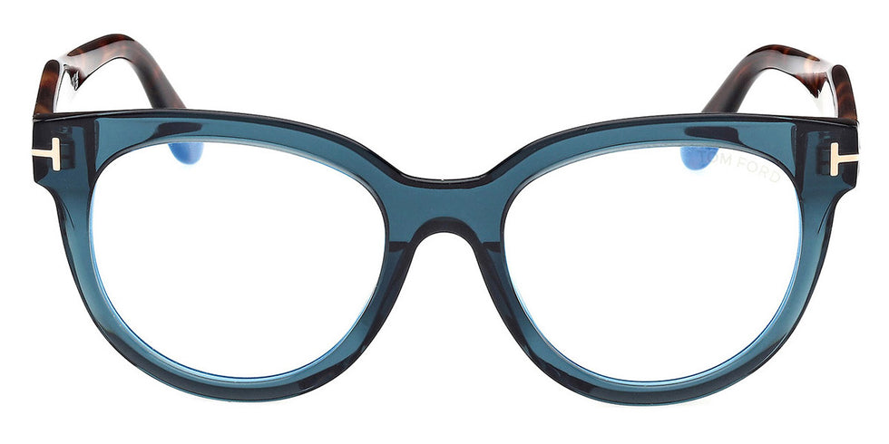 Tom Ford® FT5987-B FT5987-B 092 52 - 092 - Shiny Light Blue / Coloured Havana Eyeglasses