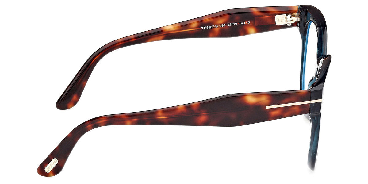 Tom Ford® FT5987-B FT5987-B 092 52 - 092 - Shiny Light Blue / Coloured Havana Eyeglasses