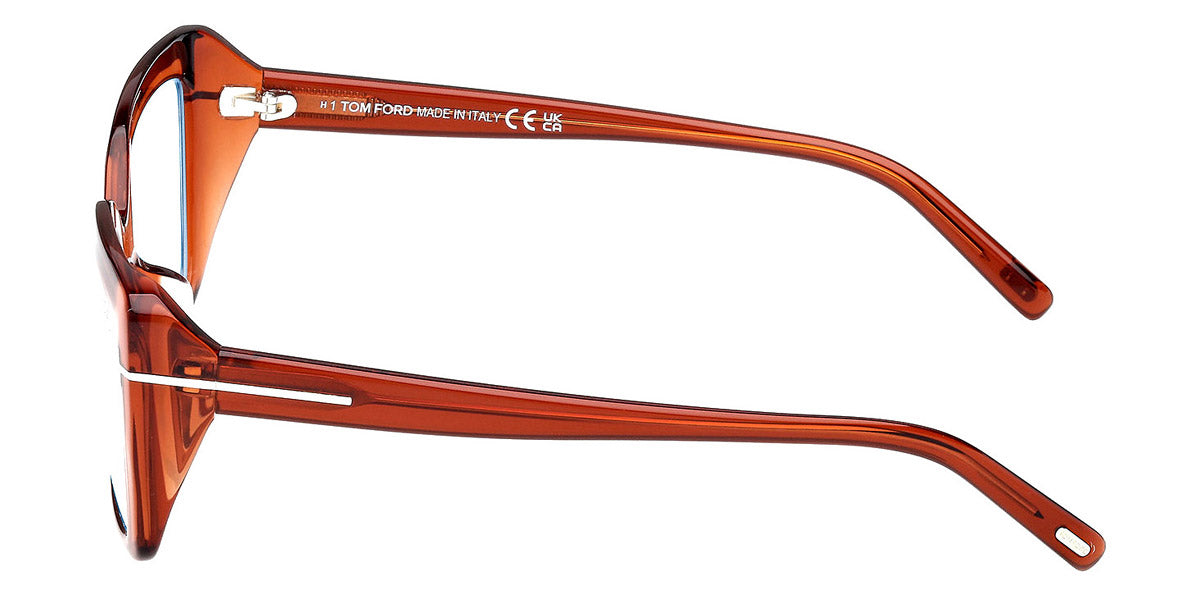 Tom Ford® FT5991-F-B FT5991-F-B 048 56 - Shiny Dark Brown / Blue Filter Sunglasses