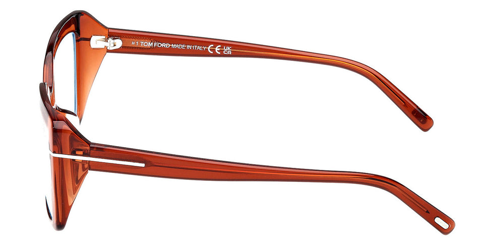 Tom Ford® FT5991-F-B FT5991-F-B 048 56 - Shiny Dark Brown / Blue Filter Sunglasses
