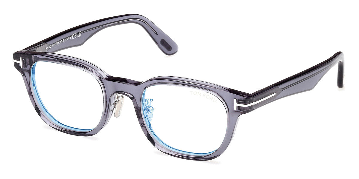 Tom Ford® FT6020-D-B FT6020-D-B 090 49 - Shiny Blue / Blue Filter Eyeglasses