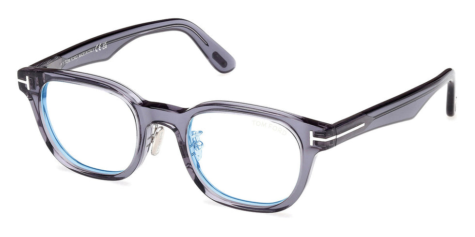 Tom Ford® FT6020-D-B FT6020-D-B 090 49 - Shiny Blue / Blue Filter Eyeglasses