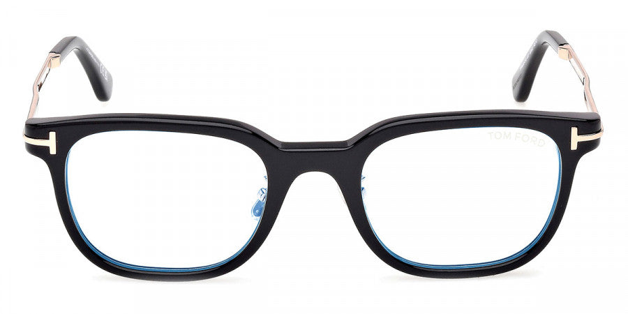 Tom Ford® FT6022-D-B FT6022-D-B 001 52 - Shiny Black / Blue Filter Eyeglasses