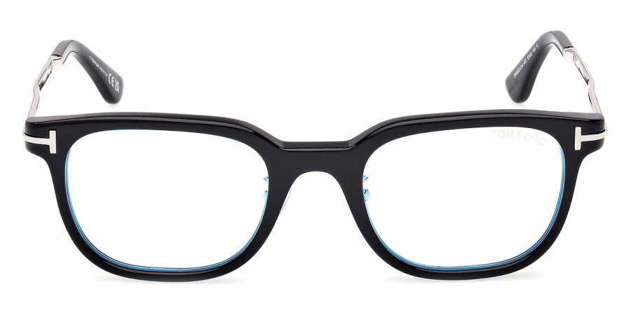 Tom Ford® FT6022-D-B FT6022-D-B 005 52 - Shiny Black / Blue Filter Eyeglasses