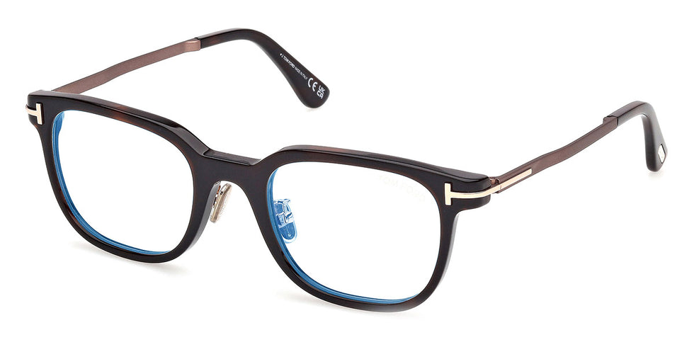 Tom Ford® FT6022-D-B FT6022-D-B 052 52 - Shiny Rose Gold/Dark Havana / Blue Filter Eyeglasses