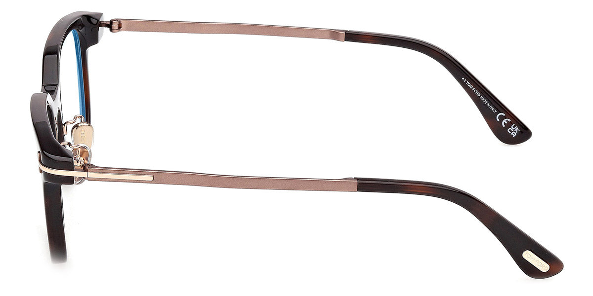 Tom Ford® FT6022-D-B FT6022-D-B 052 52 - Shiny Rose Gold/Dark Havana / Blue Filter Eyeglasses