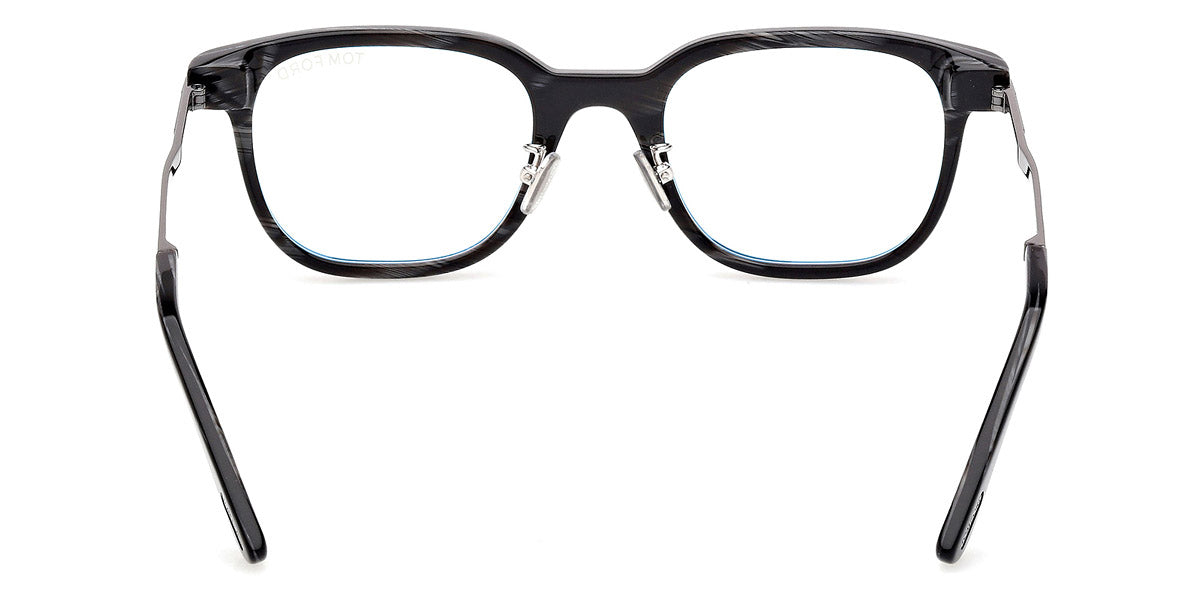 Tom Ford® FT6022-D-B FT6022-D-B 063 52 - Shiny Gunmetal/Black Horn / Blue Filter Eyeglasses